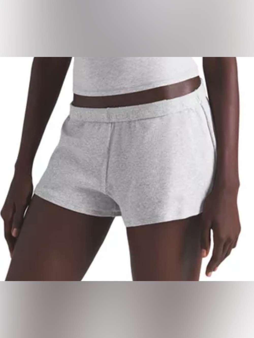 🌸 SKIMS Cotton Rib Loose Short | Light Heather Grey | 4X | NWT 🏷️